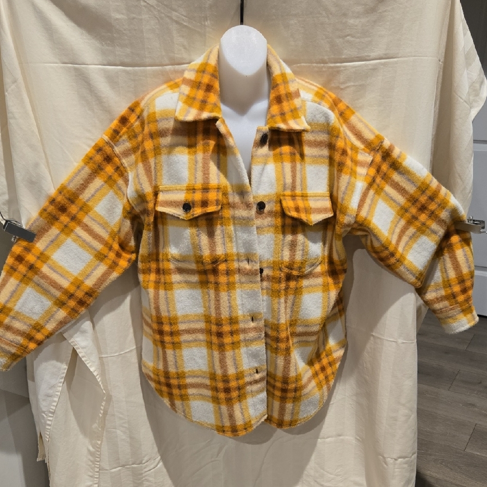 Alpine Yellow and Cream Plaid Shacket